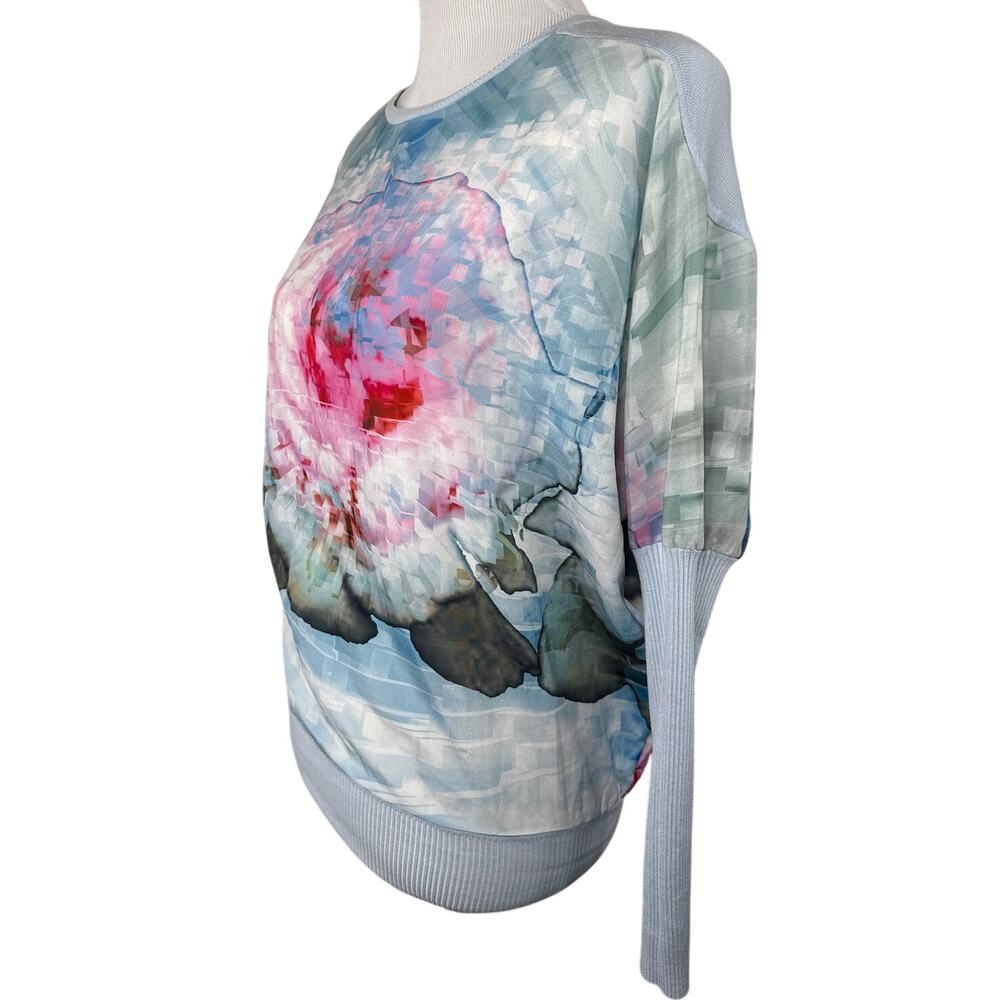 Ted Baker Xena Cubist Floral Print Batwing Sweater, Size 1 or US Size 2/XS, EUC - Picture 4 of 9